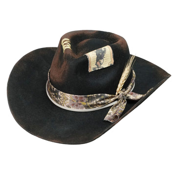 Refined Felt Hat – Black Base, Custom Floral Band