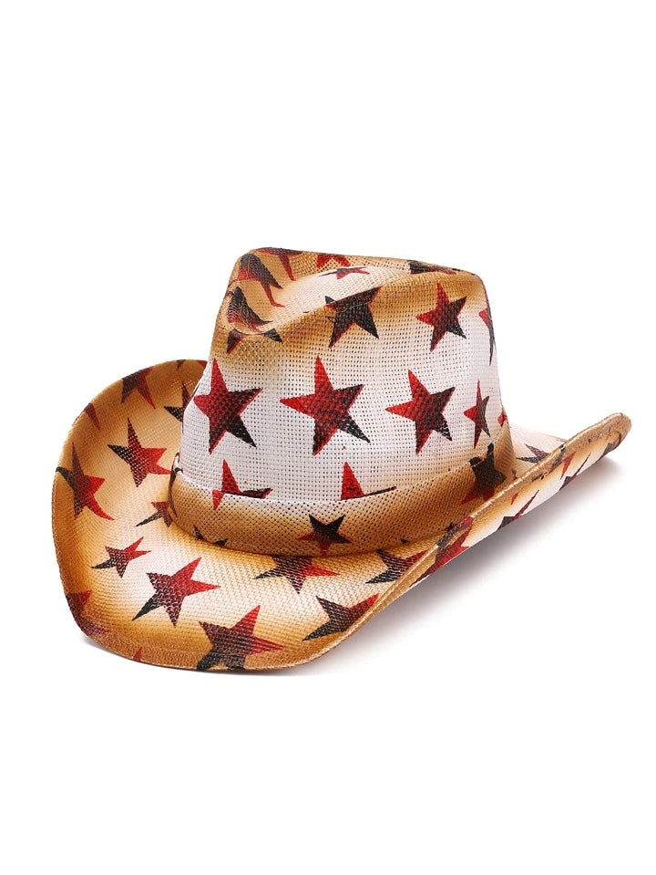 Western Outback Cowboy Hat Unisex Style in Straw Felt and Canvas