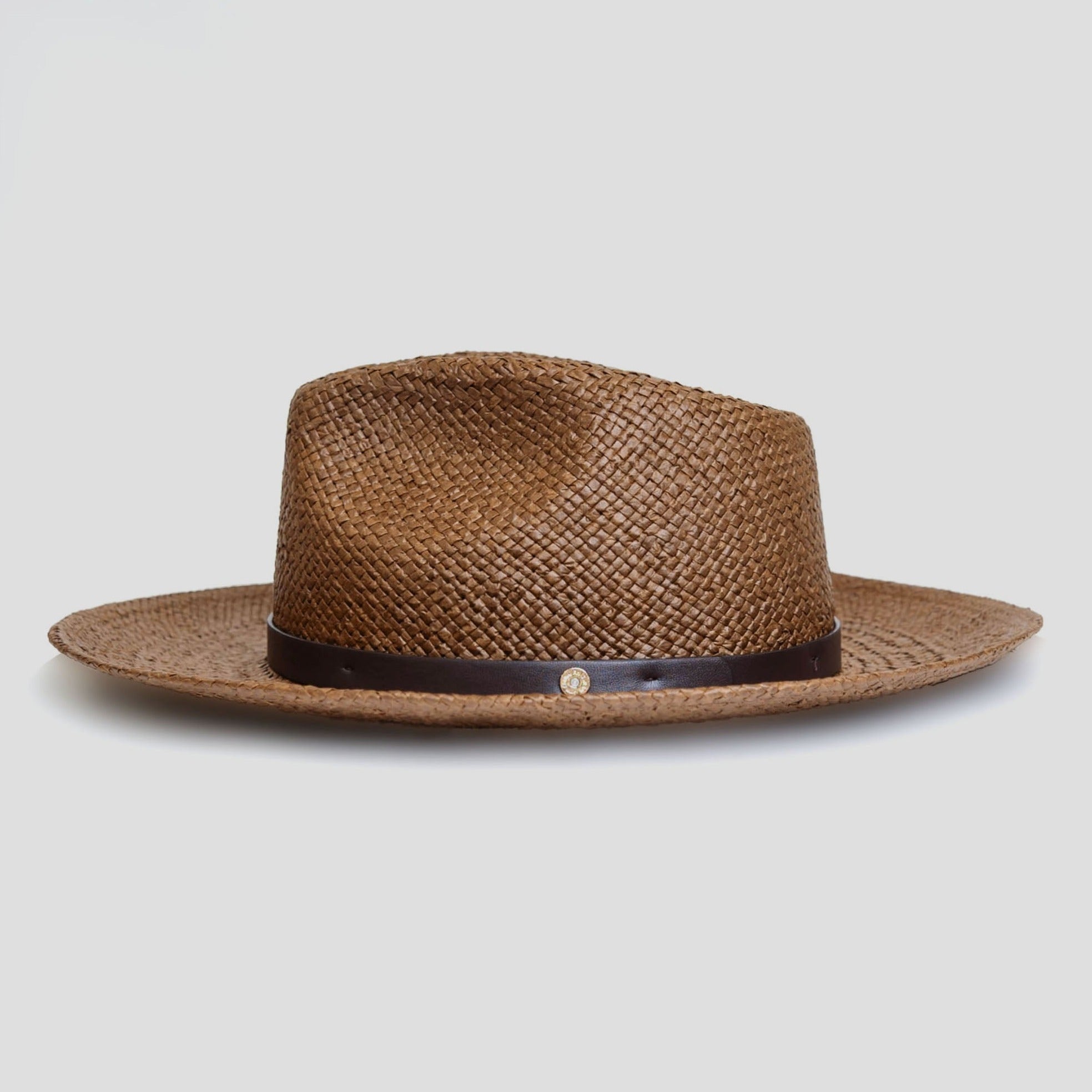 Sharp Straw Fedora Hat – Coffee