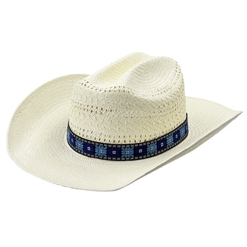 Curved-Brim Straw Hat – Unique Woven Accent