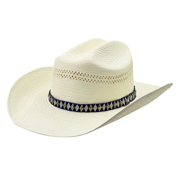 Straw Hat – Geometric Band & Metal Clasp