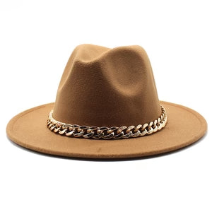 Solid Color Flat-Brim – Chain Band Design
