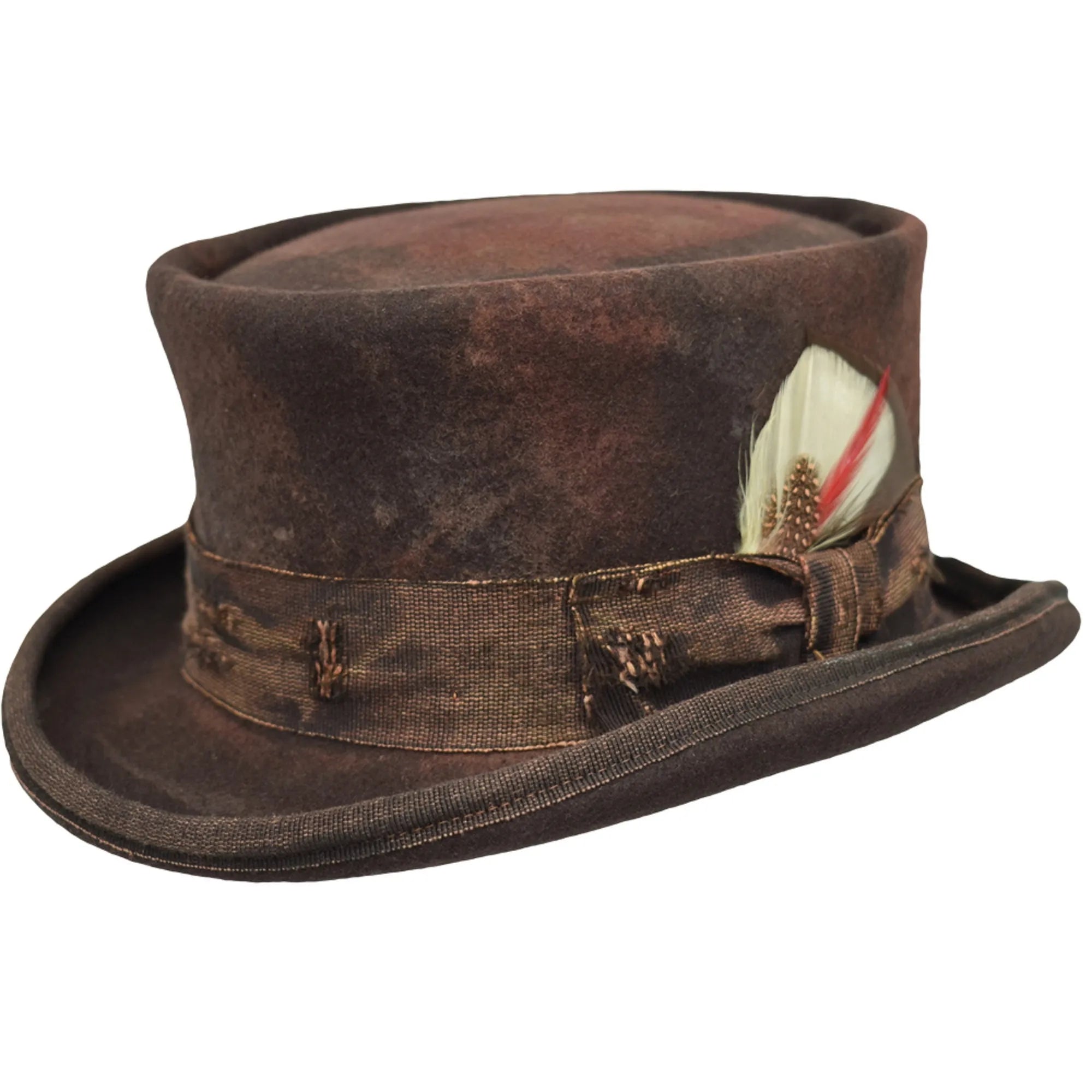 Vintage Vogue Funky Aged Top Hat in Brown