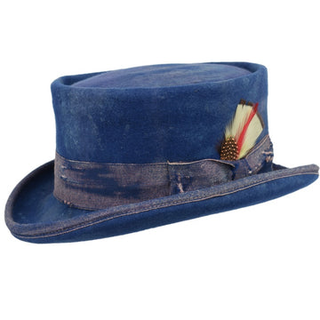 Vintage Vogue Funky Aged Top Hat in Blue