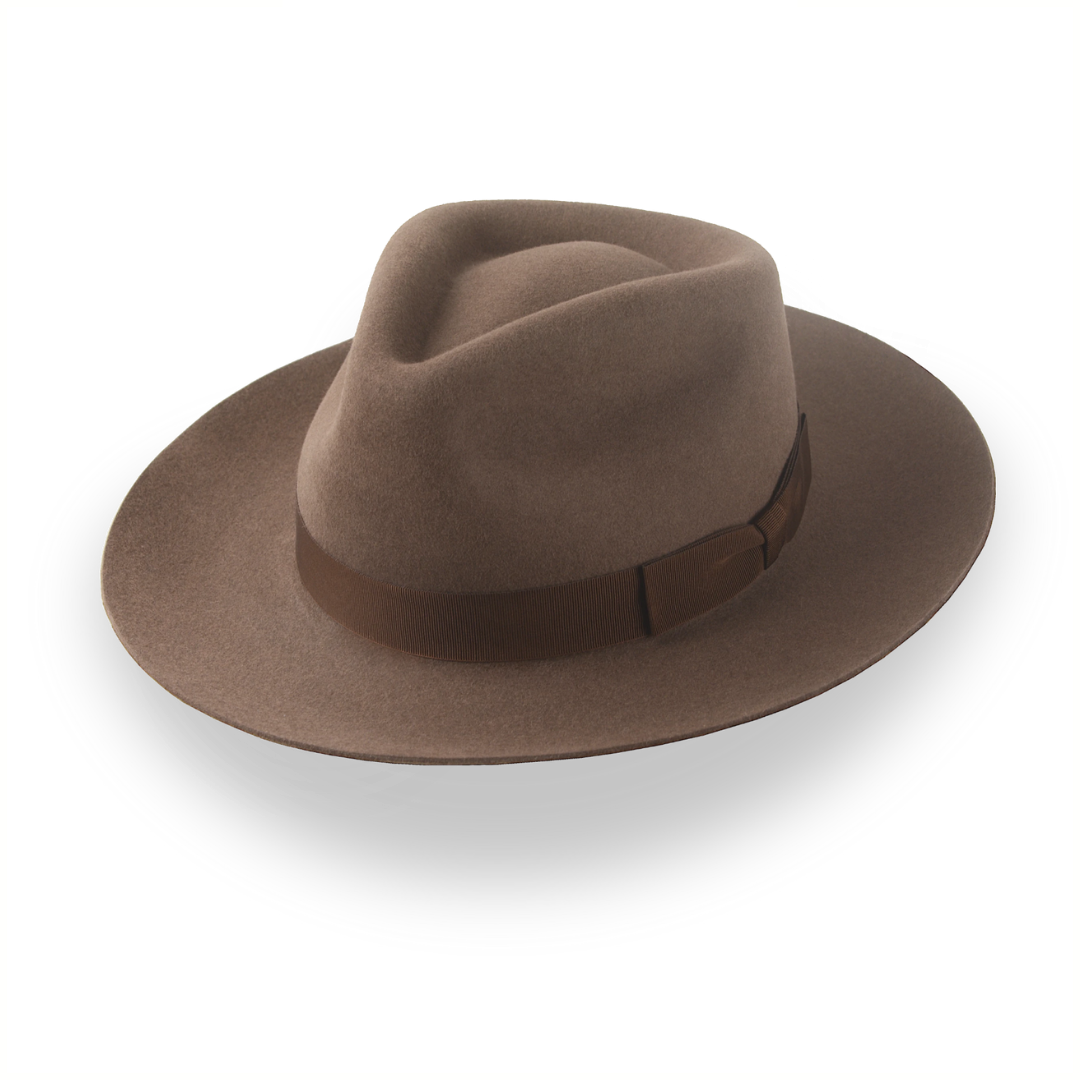 Brown Wide Brim Felt Fedora