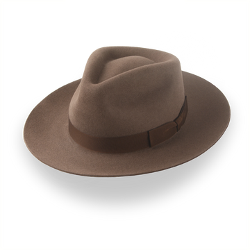 Brown Wide Brim Felt Fedora