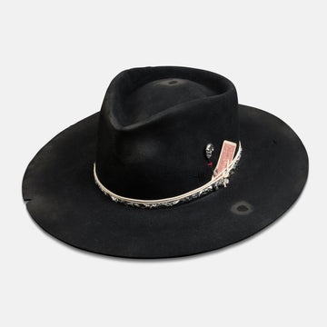 Black Wide Brim Fedora Hat