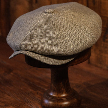 Eight Piece Classical Herringbone Silk Newsboy Cap