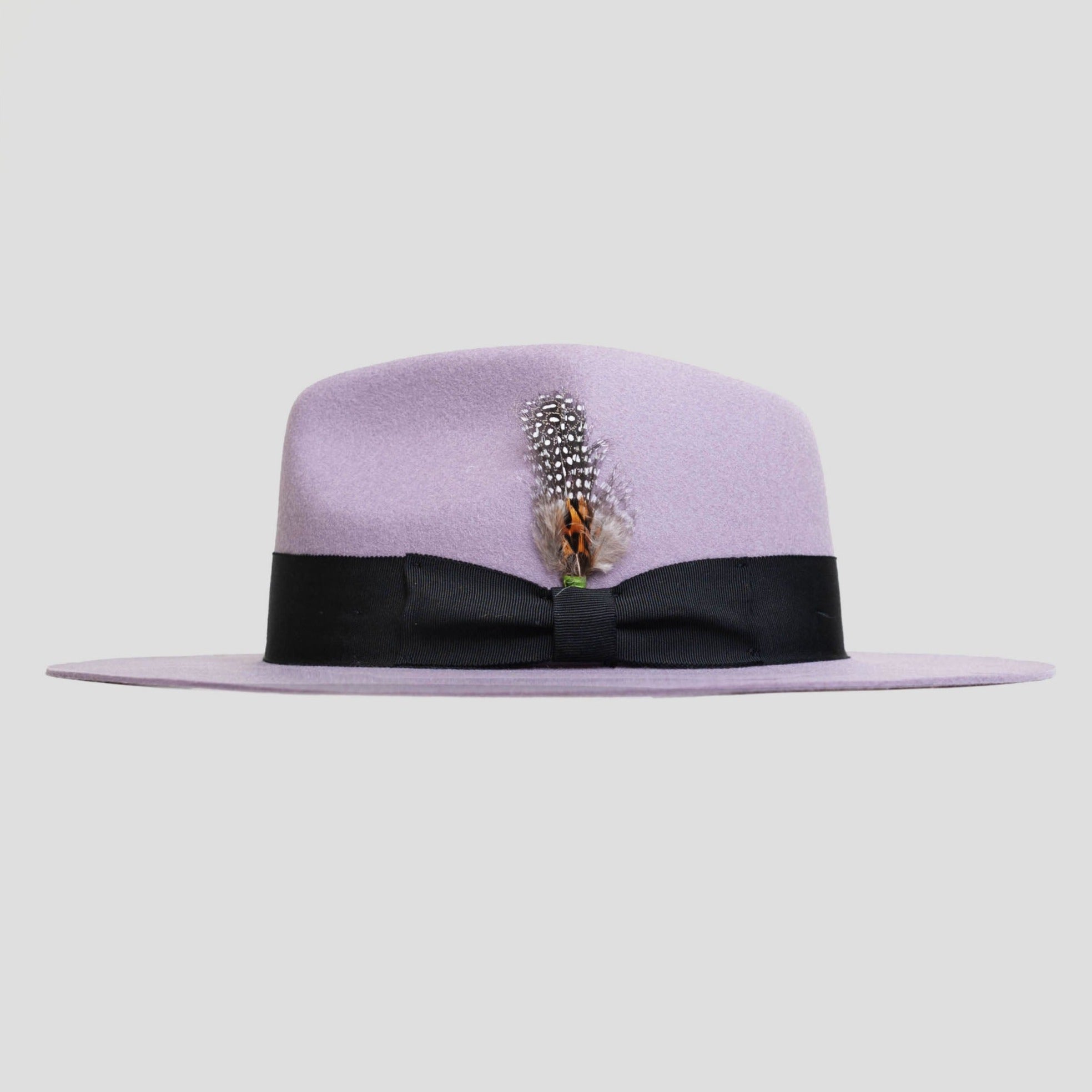 Sleek Fedora Hat-Lavender + Black