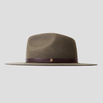 Dapper Men's Felt Fedora Hat–Dark Olive