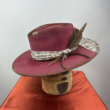 The Monterey Maroon Distressed Fedora