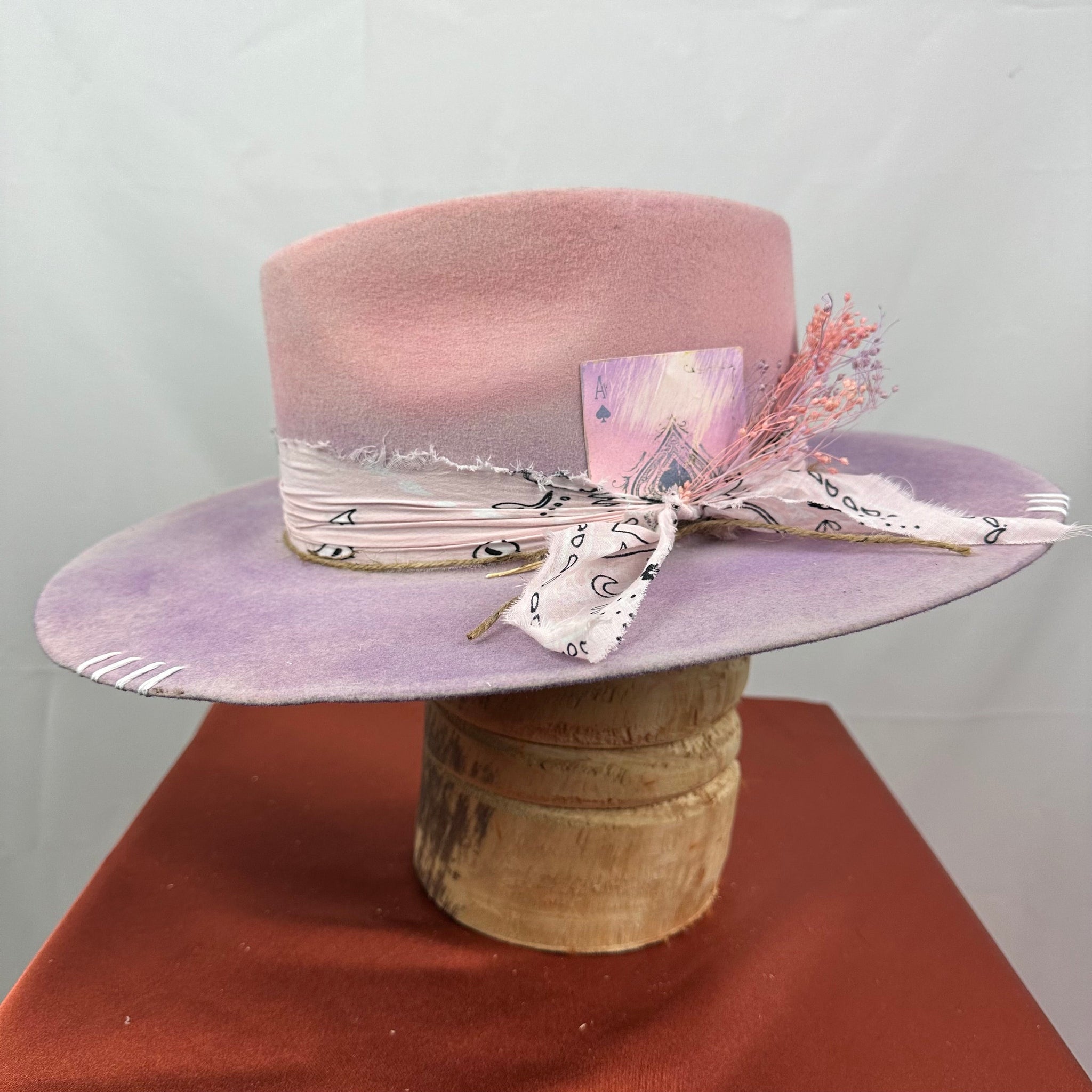 Distressed Fedora Road Warrior Pink