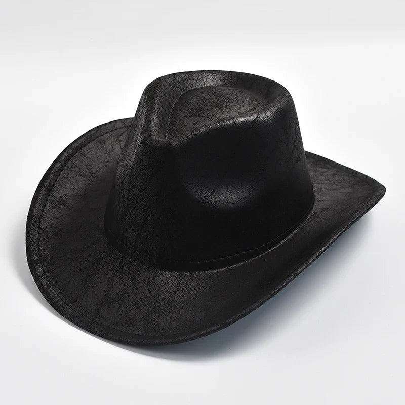 New Western Cowboy Hat Faux Leather Vintage Hats