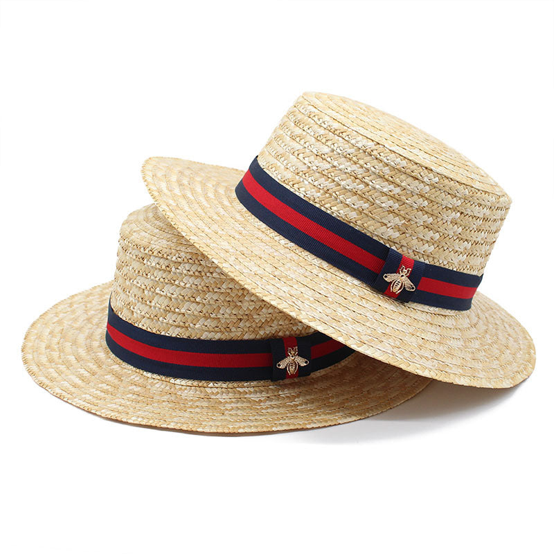 Elegant Straw Sun Boater Hat