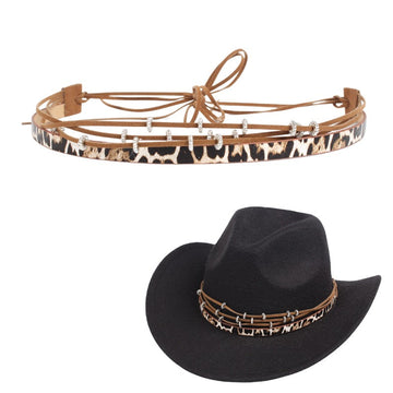 Woven Leopard Western Hat Bands