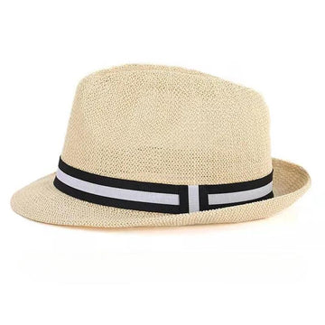 Summer Straw Hollow Breathable Trilby Hat