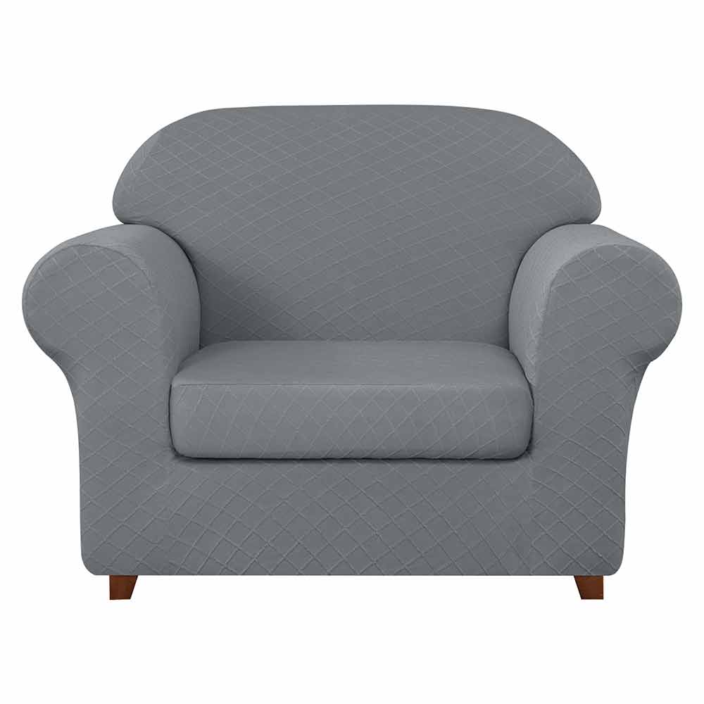 Diamond Grid Stretch Armchair Cover