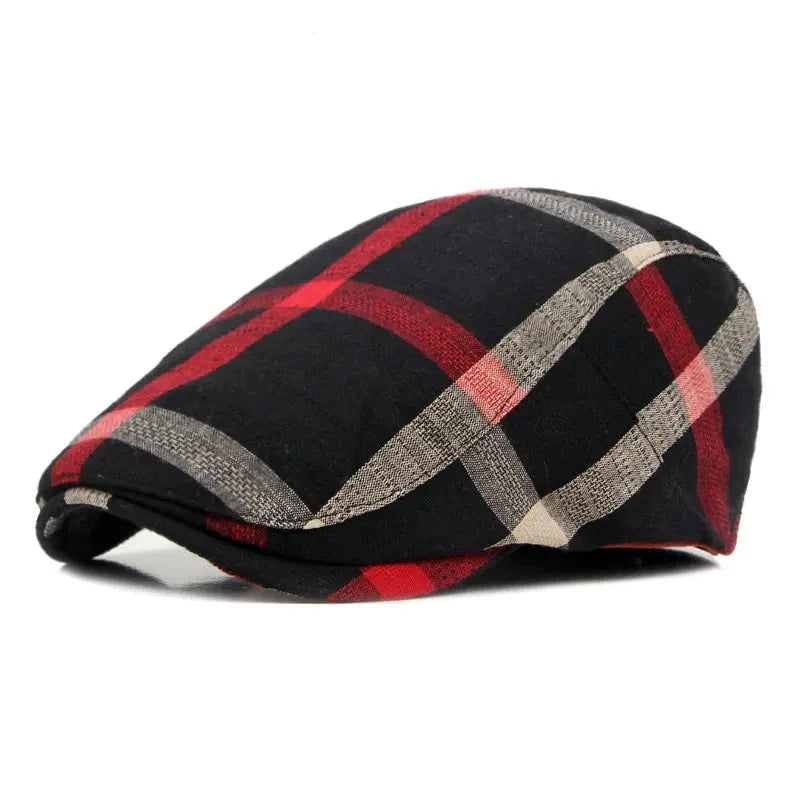 Spring/Summer Vintage Plaid Flat Cap