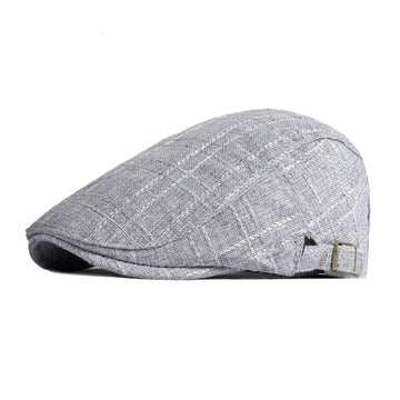 Summer Breathable Plaid Flat Cap