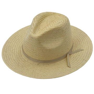 Warm Neutral Hat – Refined Ribbon Accent