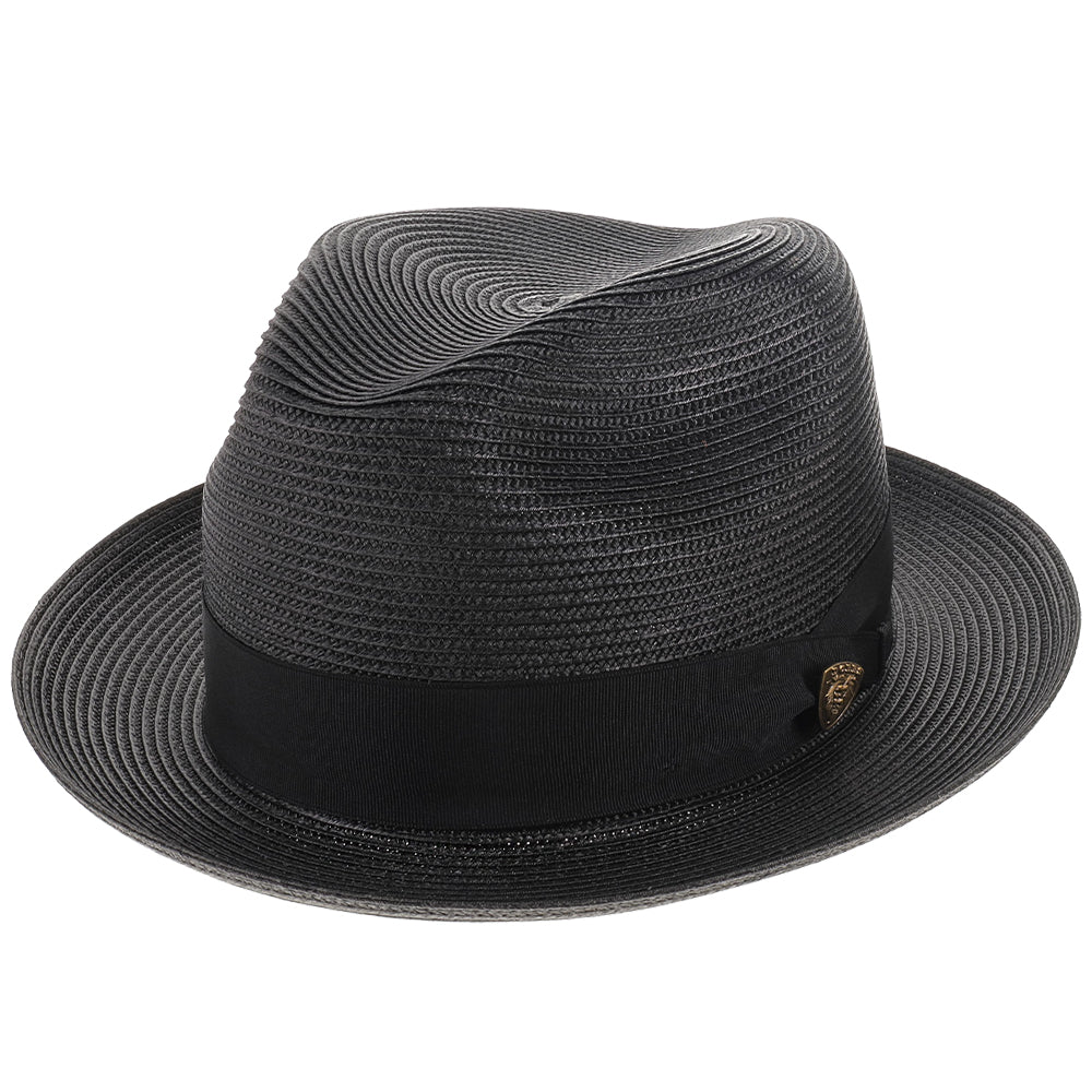 Black Straw Fedora Hat