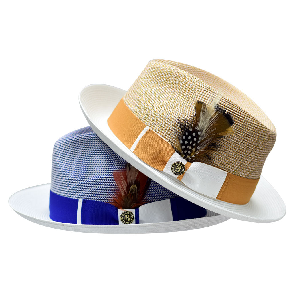 Old-World Two-Tone Straw Fedora