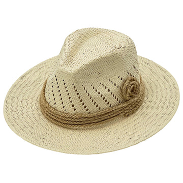 Breathable Ivory Hat – Hand-Formed Rope Accent