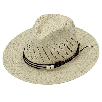 Oatmeal Straw Hat – Custom Beaded Band