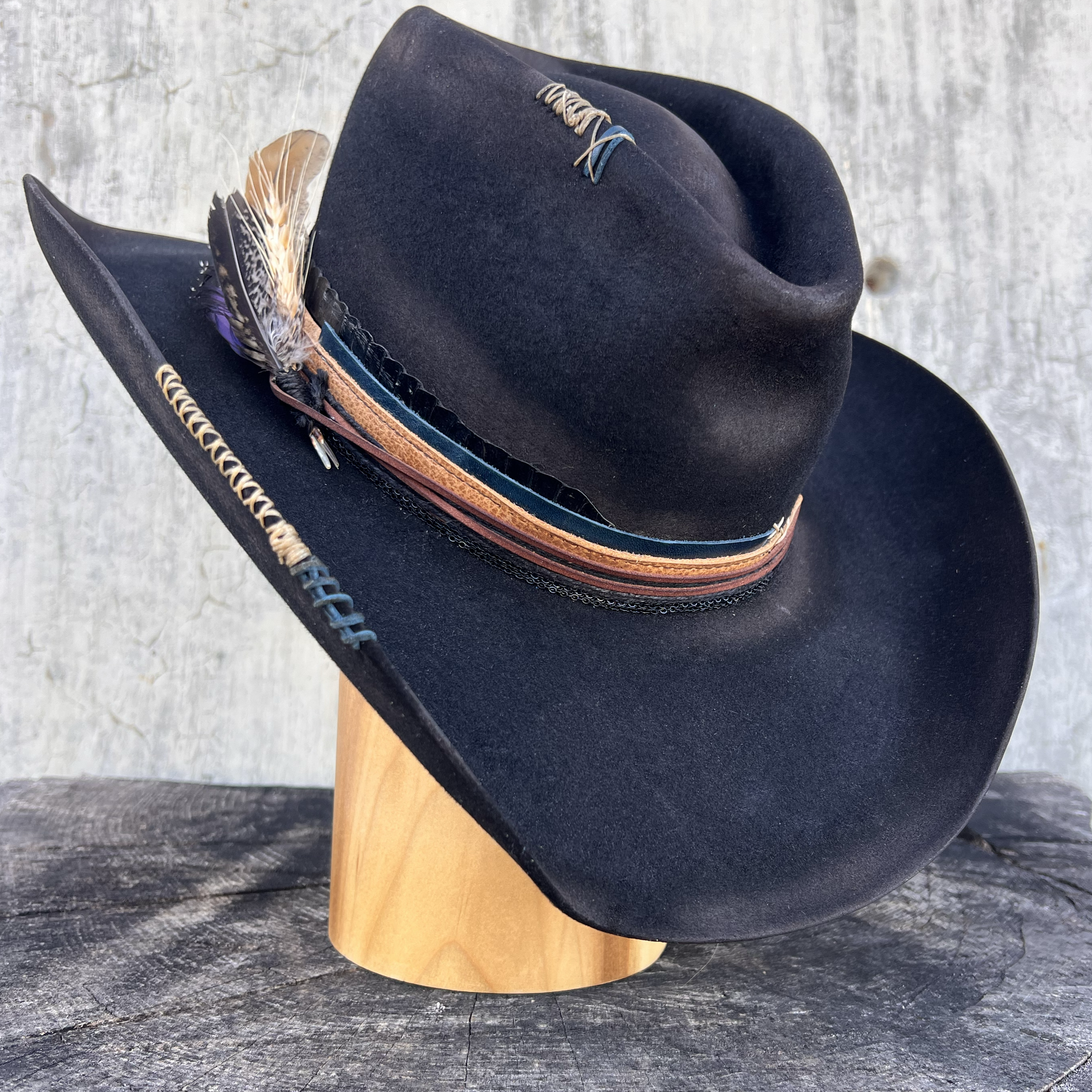 Ebony Blue Vintage Felt Cowboy Hat