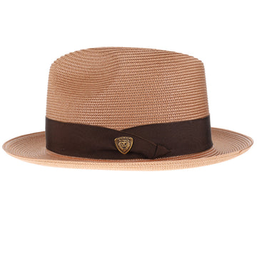 Classic Khaki Straw Fedora Hat