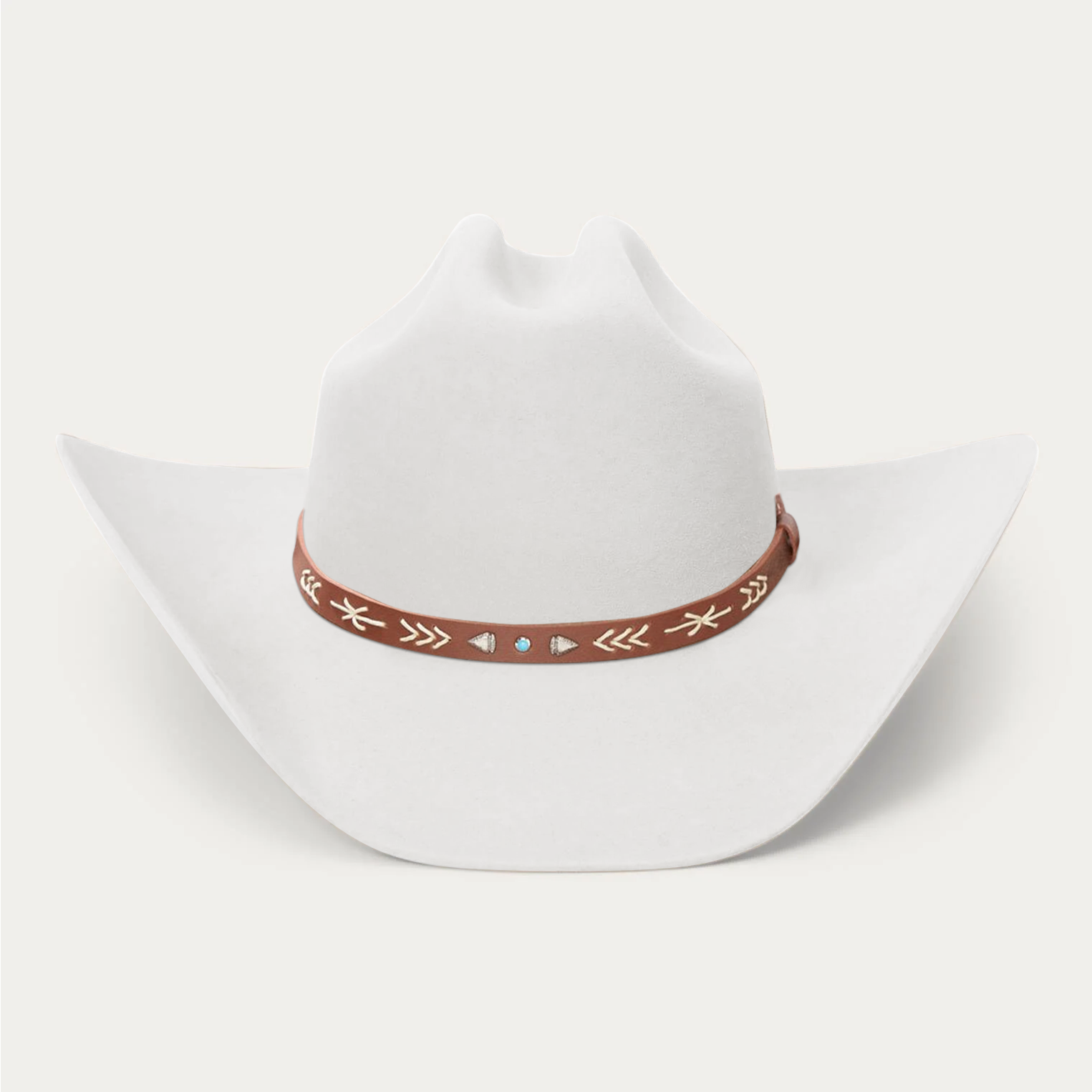 Bronco Felt Cowboy Hat-White