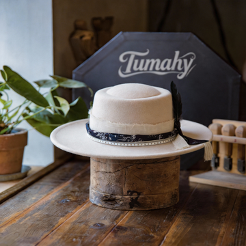 Classic White Felt Boater Hat