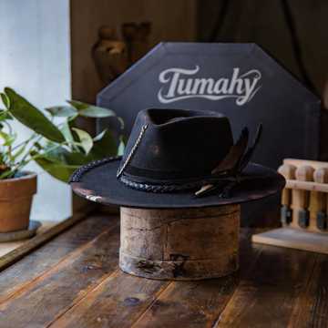 Vintage-Inspired Hand-Burned Felt Fedora Hat