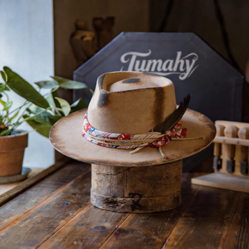 Hand-Burned Felt Fedora Hat