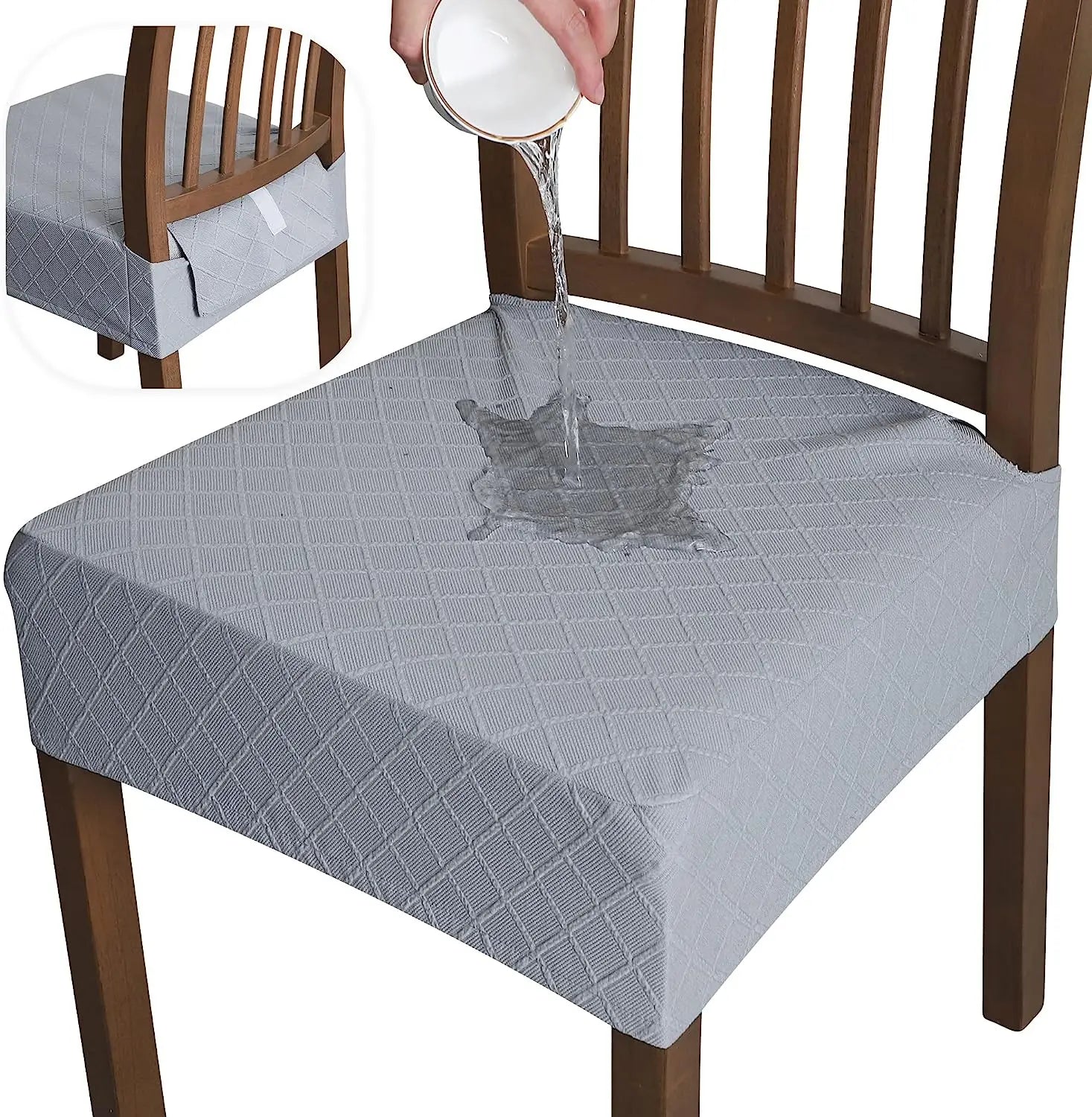 1 Piece Waterproof Chairs Jacquard Removable Washable Rear-Covered Chair Seat Slipcovers Protector