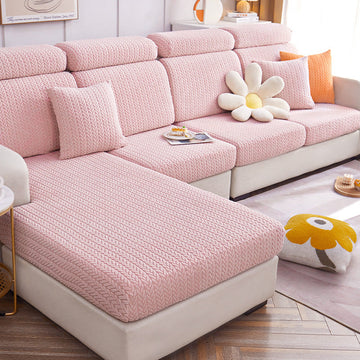 Pet-Friendly Small Wheat Pattern Sectional Couch Cover