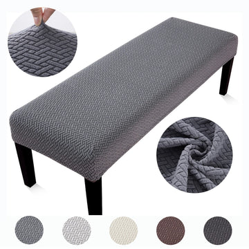 Dining Bench Cover Stretch Jacquard Anti-Dust Removable Bench Washable Slipcover