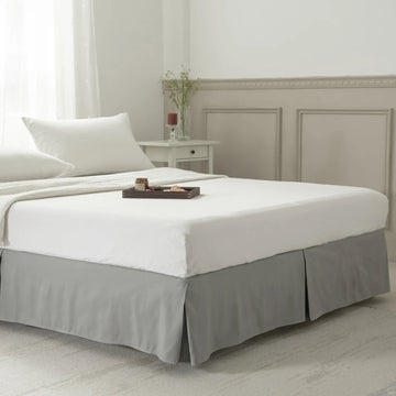 Solid Color Bed Skirt Durable Fabric Dust-Proof Bedspread