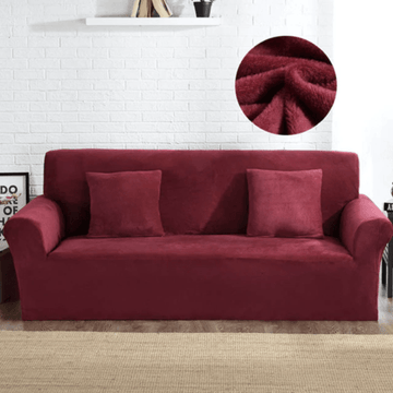 Haven Crimson Plush Sofa Cover